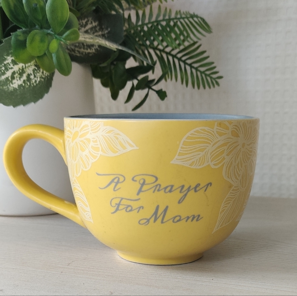 Abbey Press Yellow and Gray Mug "A Prayer For Mom"